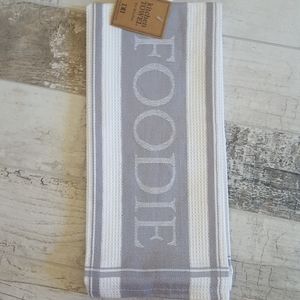 New Foodie Kitchen Hand Towel Gray & White Waffle